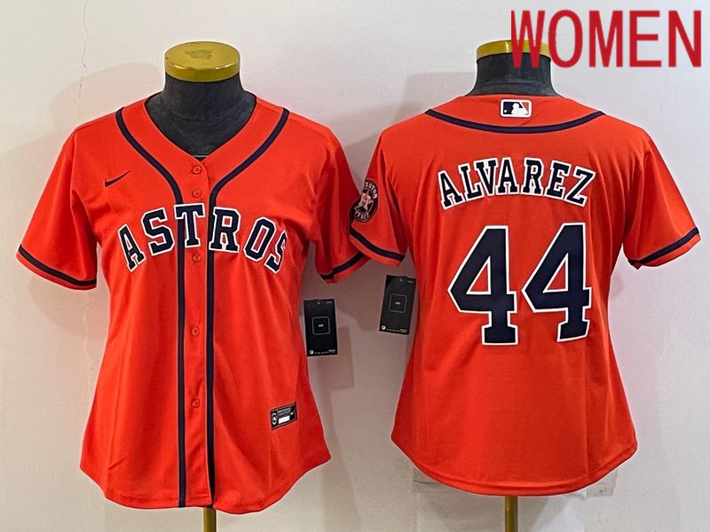 Women Houston Astros #44 Alvarez Orange Game Nike 2022 MLB Jersey